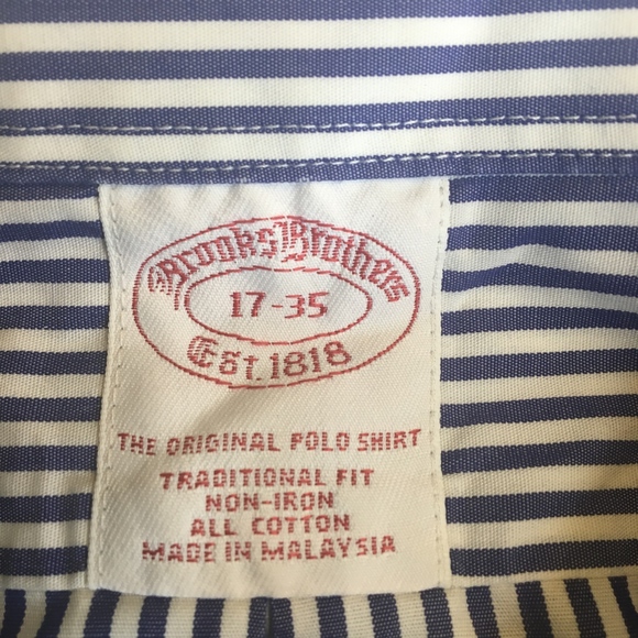 NWOT BROOKS BROS Dress Shirt 17-35 MINT! - Picture 2 of 4